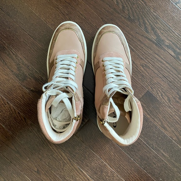 Coach C220 CC Sz 6 Leather High-Top Sneakers Like New - Picture 5 of 10